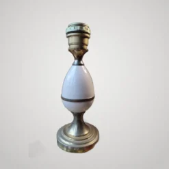 Ancienne petite lampe oeuf métal crème/métal doré goût maison charles annee
