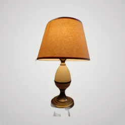 Ancienne petite lampe oeuf métal crème/métal doré goût maison charles annee