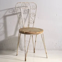 Anciennes chaises d’extérieur blanches (vers 1920). Ensemble de 4 pièces