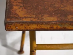 Ancienne table d’extérieur de couleur ocre (c.1920)