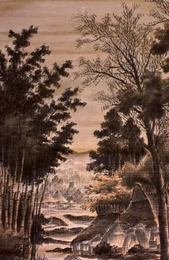 Ancienne tapisserie tenture velours Asie Japon XIXe XXe