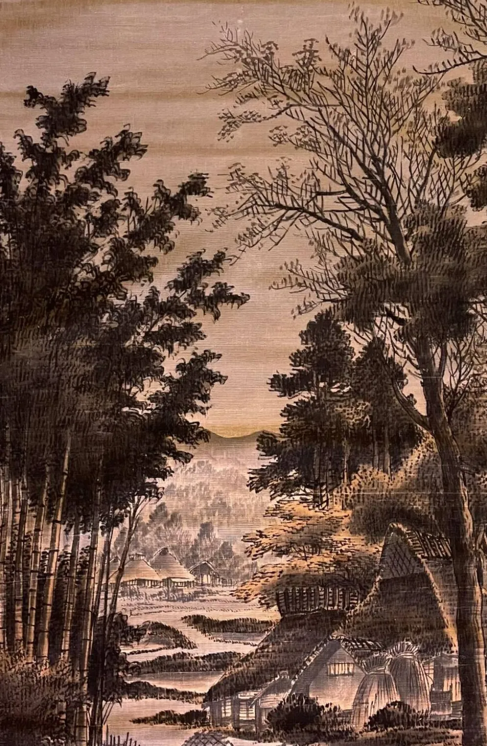 Ancienne tapisserie tenture velours Asie Japon XIXe XXe