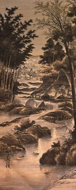 Ancienne tapisserie tenture velours Asie Japon XIXe XXe