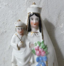 Ancienne vierge Marie statue en porcelaine Notre Dame 16,5 cm