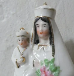 Ancienne vierge Marie statue en porcelaine Notre Dame 16,5 cm