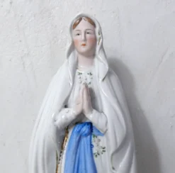 Ancienne vierge Marie statue en biscuit XIXème