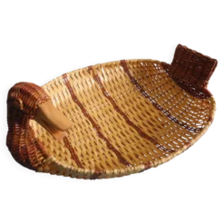 ancien panier corbeille canard rotin osier vintage basket rattan wicker