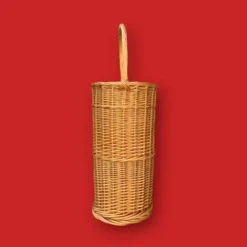 Ancien porte-parapluie en osier tressé – fabrication artisanale - années 70
