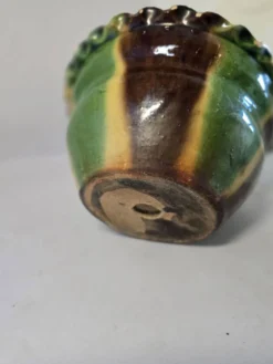 Ancien Pot de fleur jardinière cache pot terre cuite vernissée