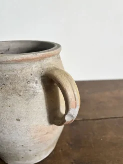 Ancien pot à graisse/vase en grès vernissé vintage – 2 anses