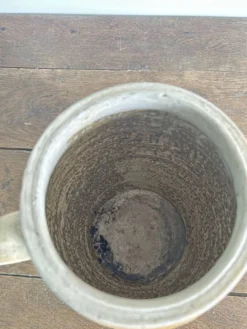 Ancien pot à graisse/vase en grès vernissé vintage – 2 anses