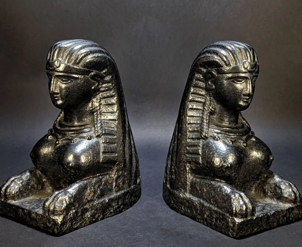 Anciens chenets orientalistes – figures assyriennes, XVIIIème s.
