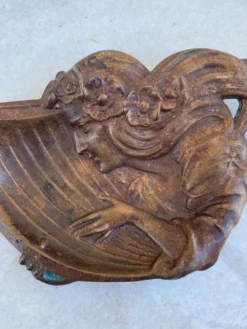 Ancien vide poche art nouveau femme à la lyre