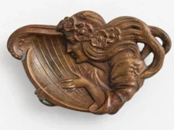 Ancien vide poche art nouveau femme à la lyre