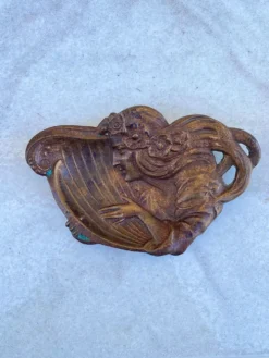 Ancien vide poche art nouveau femme à la lyre