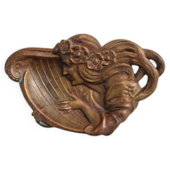 Ancien vide poche art nouveau femme à la lyre