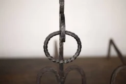 Andirons brutalistes forgés à la main, Italie, années 70, ensemble de 2