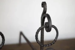 Andirons brutalistes forgés à la main, Italie, années 70, ensemble de 2