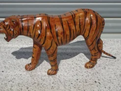 Animal en cuir véritable, tigre de 58 cm