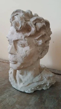 A. Novelli, buste masculin, sculpture en plâtre
