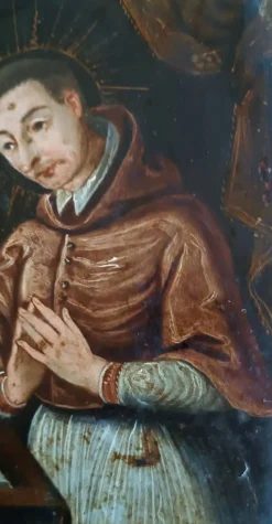 Antique painting on copper - Saint Charles Borromeo - Italian School, 17th century