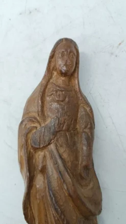 Antique small wooden sculpture of a Madonna from the 18th century