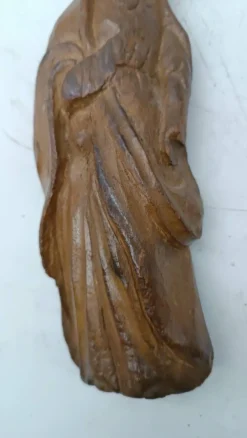 Antique small wooden sculpture of a Madonna from the 18th century