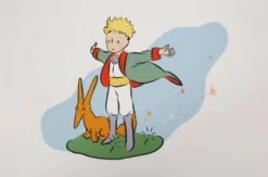 Antoine de Saint-Exupéry : Le Petit Prince et son ami le renard, lithographie