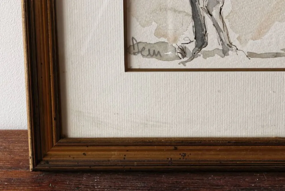 Aquarelle équestre, signée DEM (Denis Moulin)