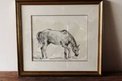 Aquarelle équestre, signée DEM (Denis Moulin)