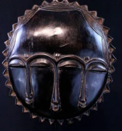 Art Africain Afrique - Masque Baoulé Soleil - 28 cm