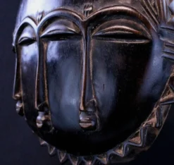 Art Africain Afrique - Masque Baoulé Soleil - 28 cm