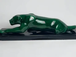 Art déco, sculpture panthère céramique verte vers 1930