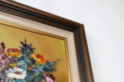 Artiste belge, Nature morte avec un bouquet de fleurs, années 1950, huile sur toile,
