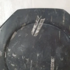 Assiette décorative en marbre fossilisé orthoceras