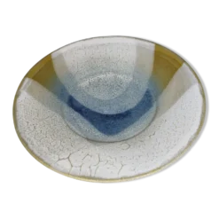 Assiette en céramique scandinave, signée, années 1970