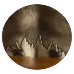Assiette murale en aluminium décor montagnes