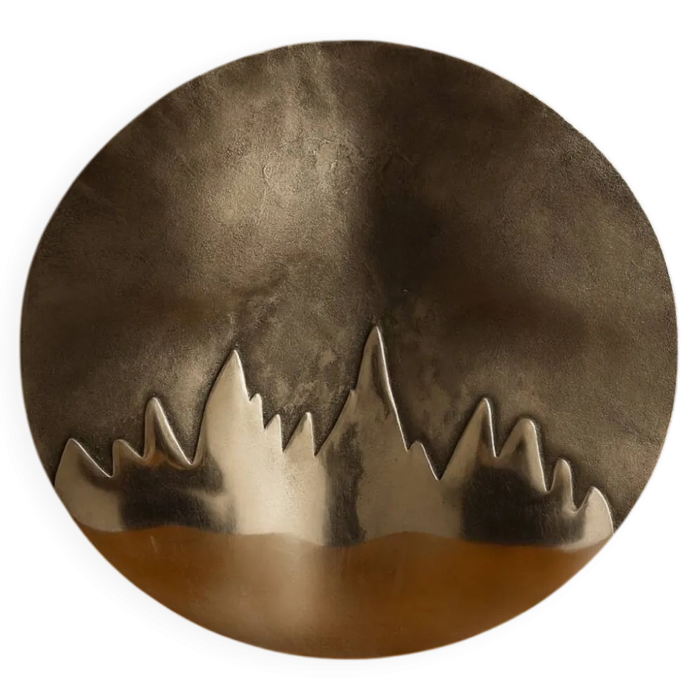 Assiette murale en aluminium décor montagnes