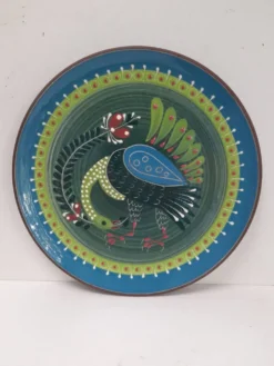 Assiette murale oiseau folklorique