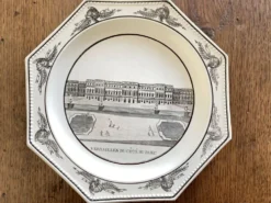 Assiettes octogonales Montereau directoire 1810 grisaille néoclassique
