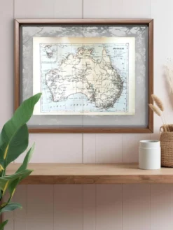 Australie, carte ancienne 1887 – Carte géographique vintage.