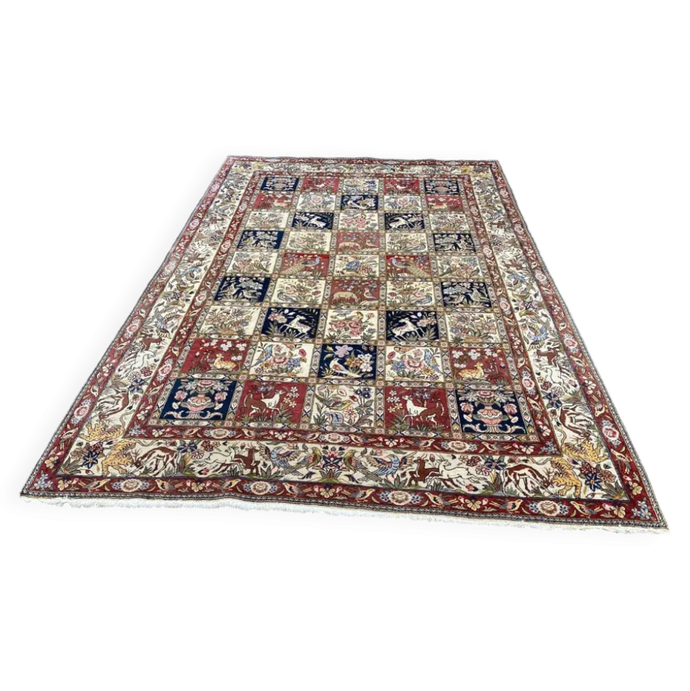 Authentique Tapis Persan Bakhtiar Saman Fait Main 318x198 cm 100% Laine