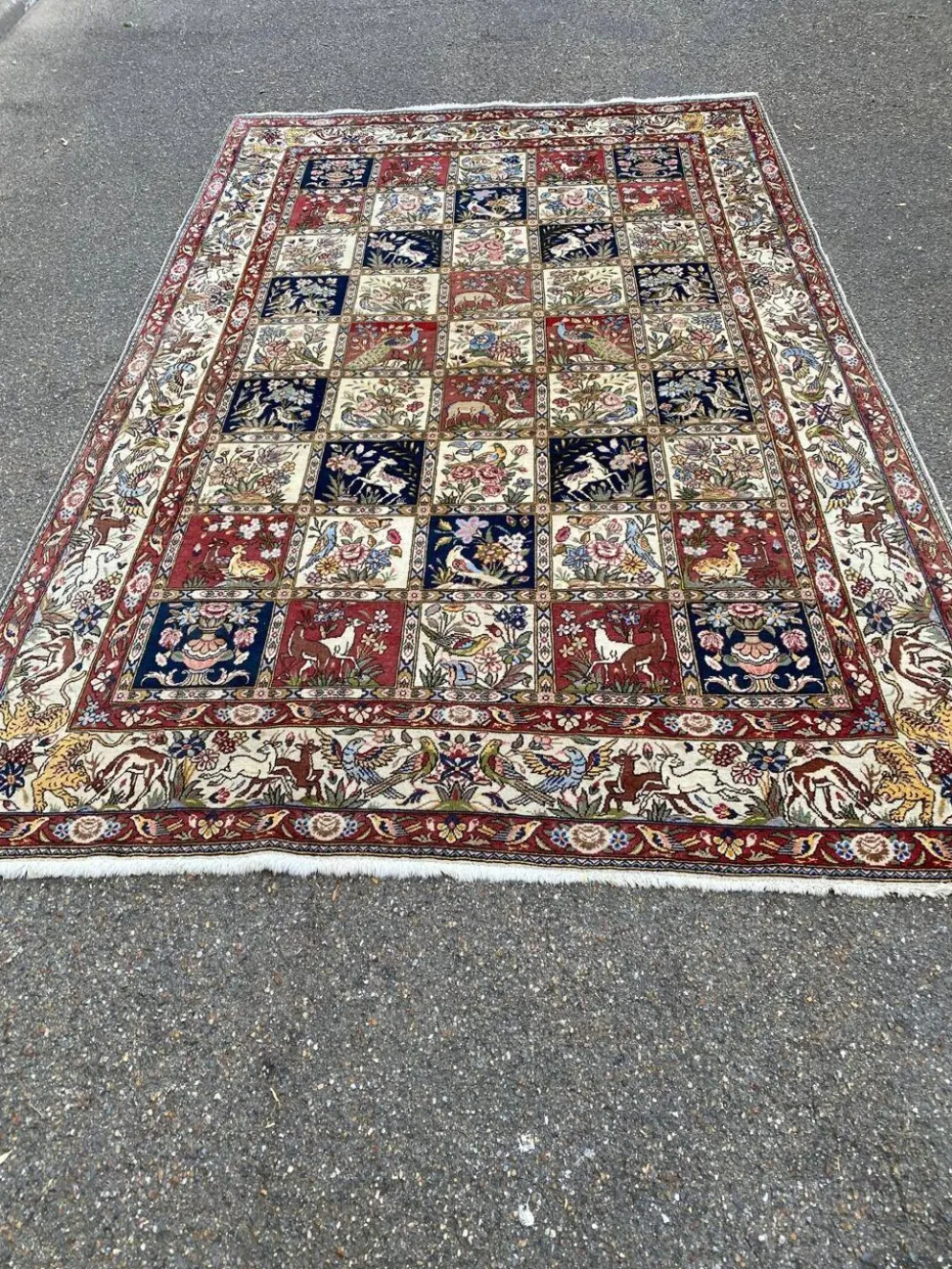 Authentique Tapis Persan Bakhtiar Saman Fait Main 318x198 cm 100% Laine