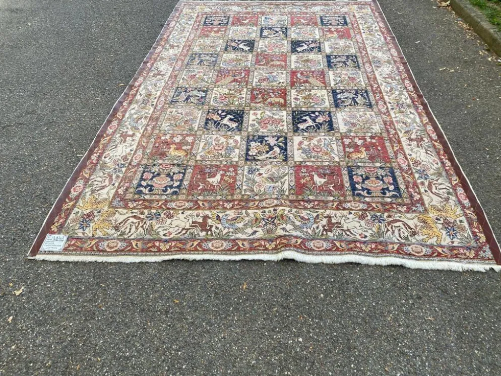 Authentique Tapis Persan Bakhtiar Saman Fait Main 318x198 cm 100% Laine