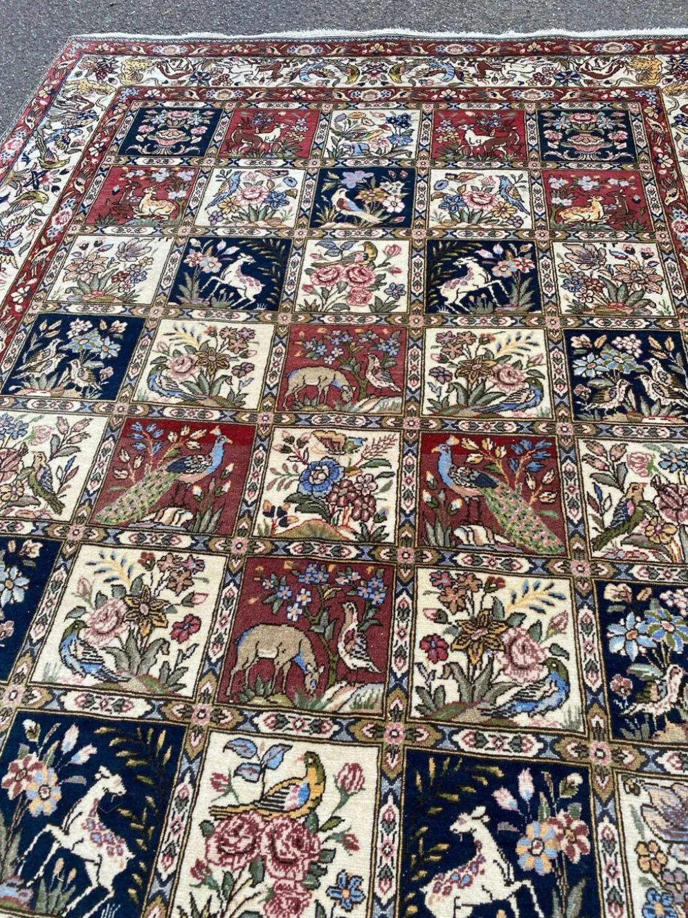 Authentique Tapis Persan Bakhtiar Saman Fait Main 318x198 cm 100% Laine