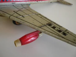 Avion de ligne à friction en tôle lithographiée, look patina -1965-