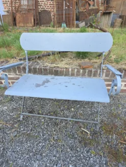 Banc de jardin ancien en fer forgé massif
