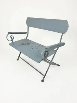 Banc de jardin ancien en fer forgé massif