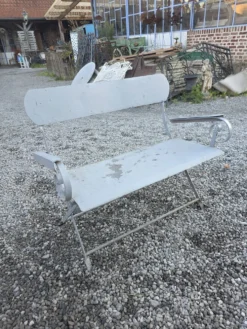 Banc de jardin ancien en fer forgé massif