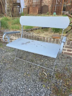 Banc de jardin ancien en fer forgé massif